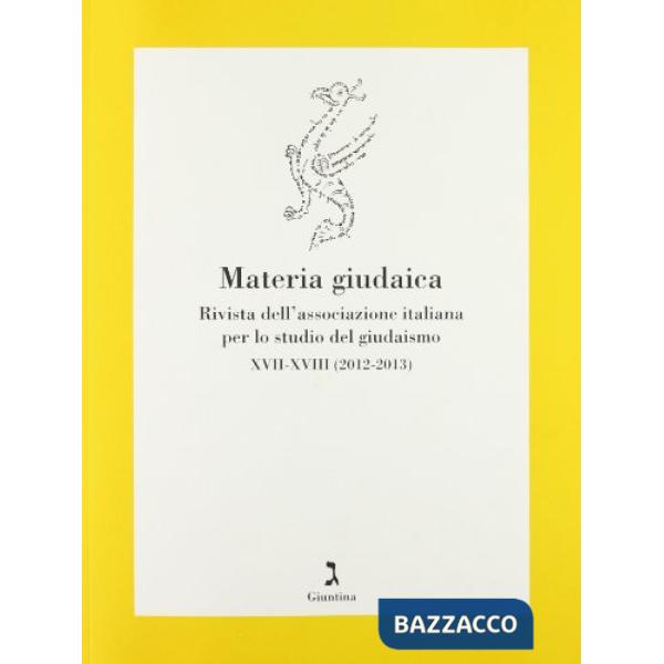 Materia giudaica. Rivista dell'Associazione italiana per lo studio del giudaismo