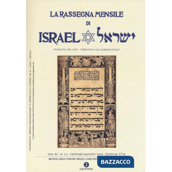 Rassegna mensile di Israel (2018) (La). Vol. 84/1-2: Gennaio-Agosto