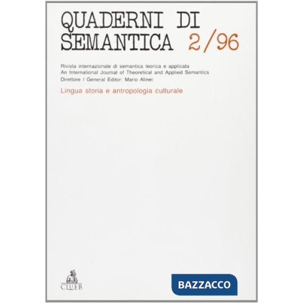 Quaderni di semantica (1996). Vol. 2