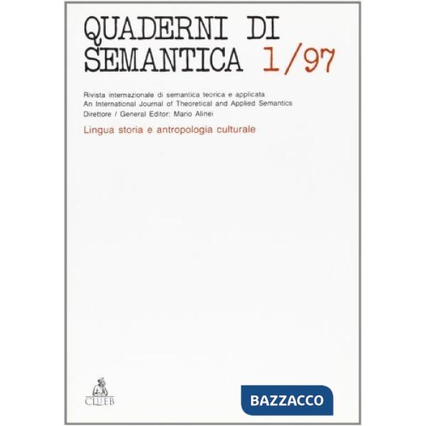 Quaderni di semantica (1997). Vol. 1