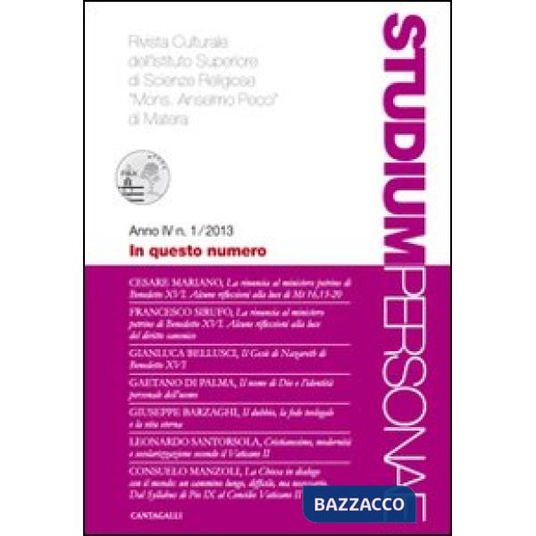 Studium personae. Rivista culturale dell'Istituto superiore di scienze religiose