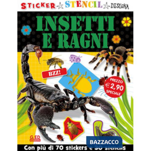 Insetti e ragni. Stickers stencil disegna. Ediz. illustrata