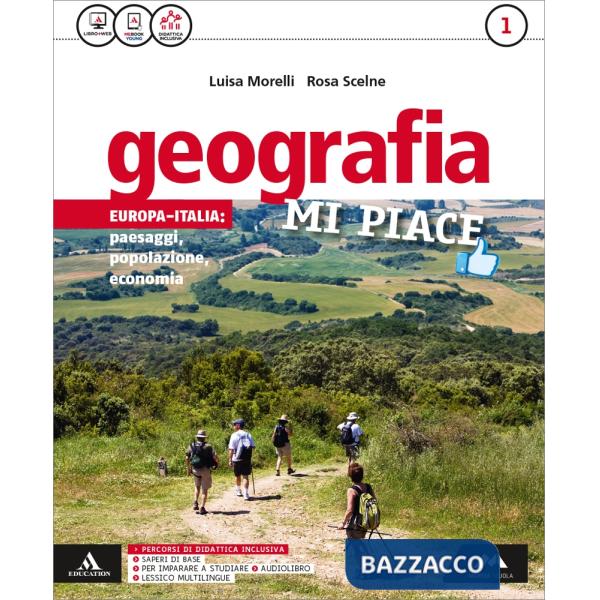 GEOGRAFIA MI PIACE MB + CONT.DIGIT. VOLUME 1 + ATLANTE 1 + REGIONI