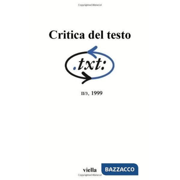 Critica del testo. Vol. 2/3