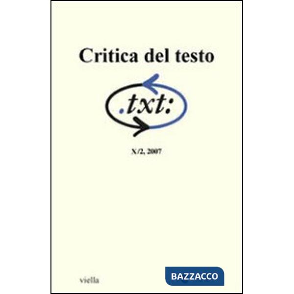 Critica del testo. Vol. 10/2