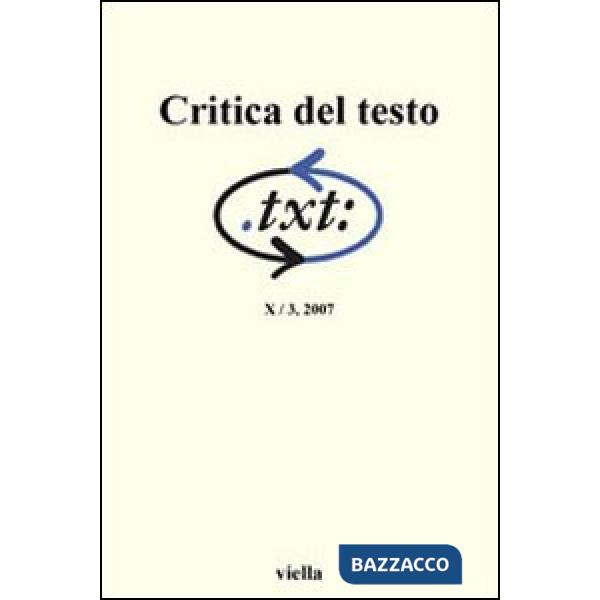 Critica del testo. Vol. 10/3