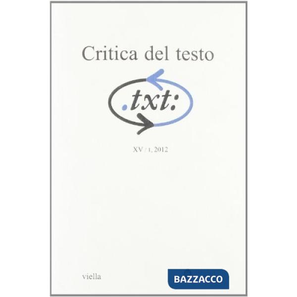 Critica del testo. Vol. 1