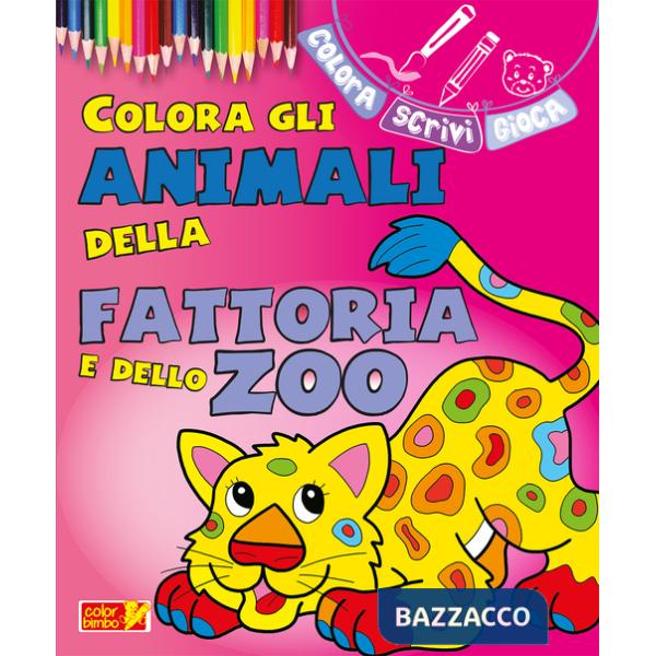 Colora gli animali della fattoria e dello zoo. Ediz. illustrata