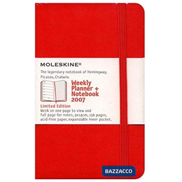 12 months, weekly notebook. Red