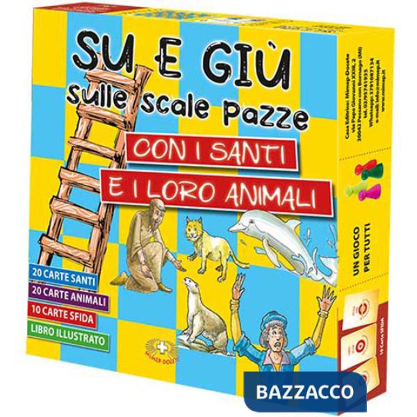 Su e giù sulle scale pazze con i santi e i loro animali. Con gioco da tavolo