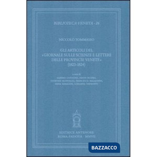 Articoli del «Giornale sulle scienze e lettere delle provincie venete» (1823-1824) (Gli)
