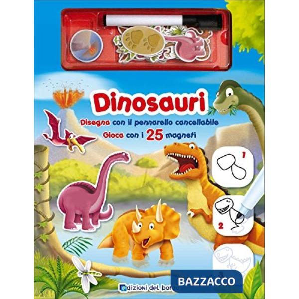 Dinosauri. Disegna con il pennarello cancellabile. Gioca con i 25 magneti. Ediz. a colori. Con gadget