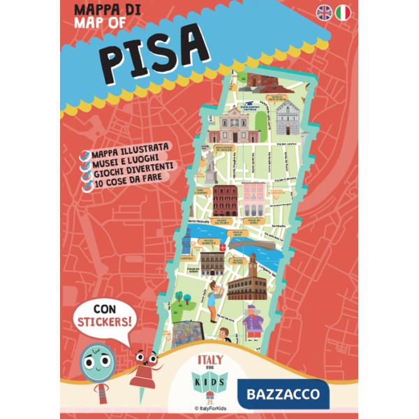 Mappa di Pisa illustrata. Con adesivi. Ediz. bilingue