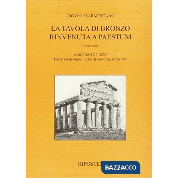 Tavola di bronzo rinvenuta a Paestum (La)
