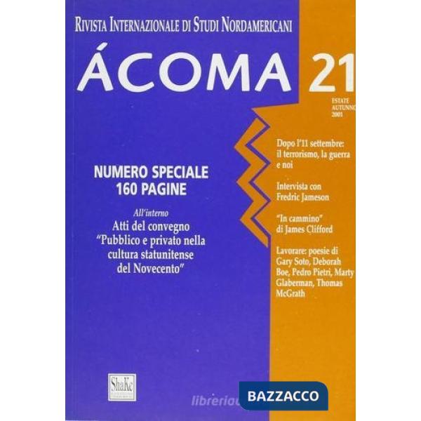 Ácoma. Rivista internazionale di studi nordamericani. Vol. 21
