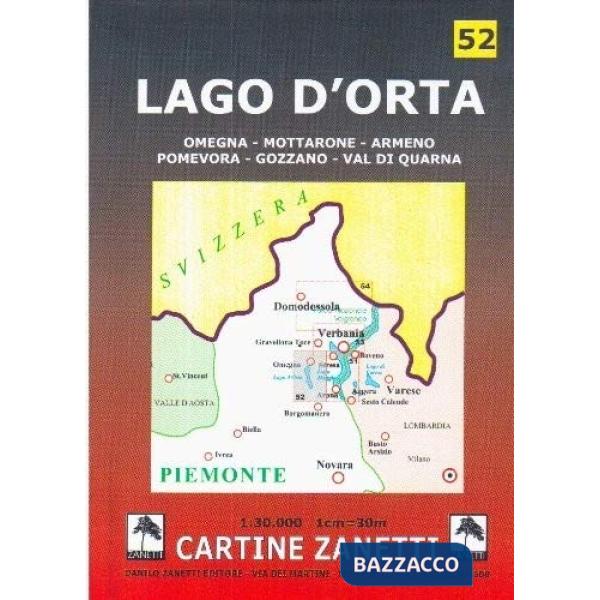 Lago d'Orta. Omegna, Mottarone, Armeno, Gozzano, val di Quarna 1:30.000