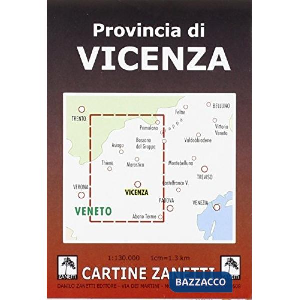 Provincia di Vicenza. Carta stradale 1:130.000