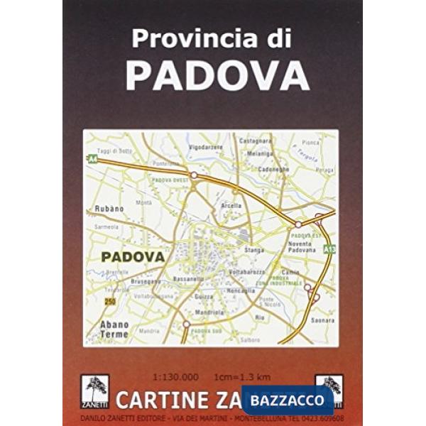 Provincia di Padova. Carta stradale 1:130.000