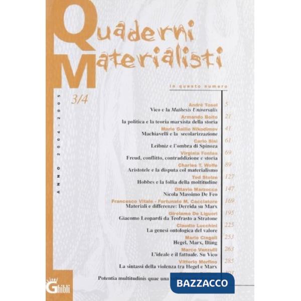 Quaderni materialisti. Vol. 3-4