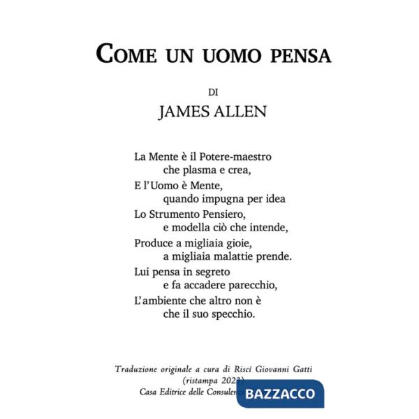 Come un uomo pensa