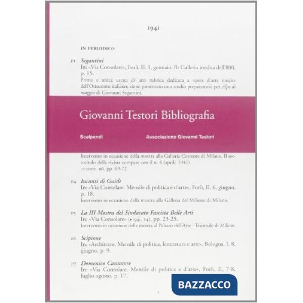 Giovanni Testori. Bibliografia
