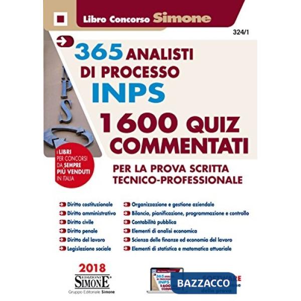 365 analisti di processo INPS. 1600 quiz commentati per la prova scritta tecnico-professionale