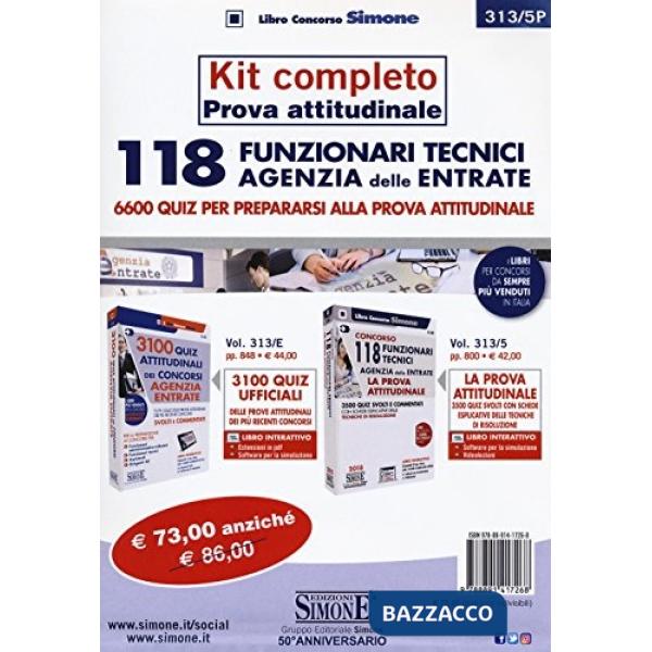 Concorso 118 Funzionari Tecnici Agenzia delle Entrate. Kit completo prova attitudinale. 6600 quiz per prepararsi alla prova atti