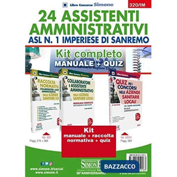 24 assistenti amministrativi ASL n. 1 Imperiese di Sanremo. Kit completo. Manuale + Quiz