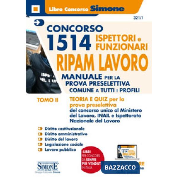 Concorso 1514 Ispettori e Funzionari RIPAM Lavoro Ministero del Lavoro, INAIL e INL