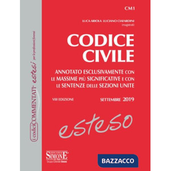 Codice civile esteso. Annotato esclusivamente con le massime più significative e con le sentenze delle Sezioni Unite