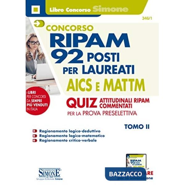 Concorso RIPAM. 92 posti per laureati AICS e MATTM. Quiz attitudinali RIPAM commentati per la prova preselettiva