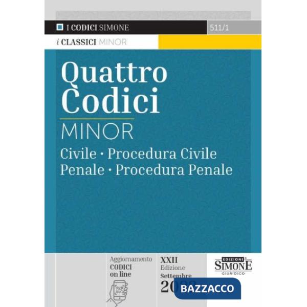Quattro codici: Civile-Procedura civile-Penale-Procedura penale