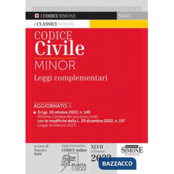 Codice civile. Leggi complementari. Ediz. minor