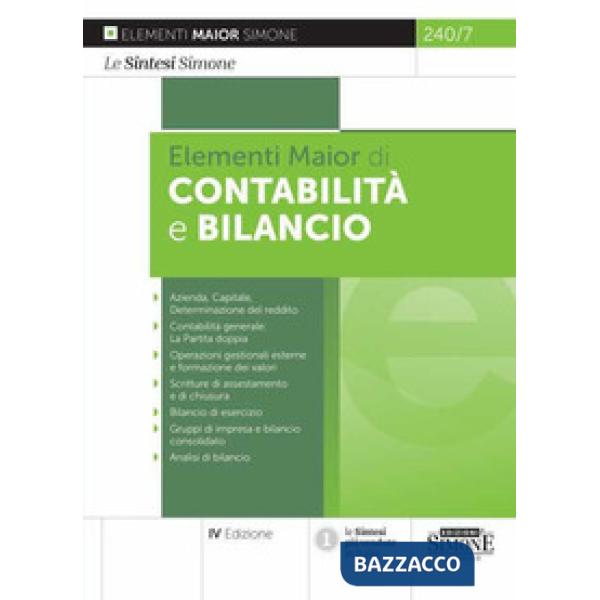 Elementi di contabilità e bilancio. Ediz. maior