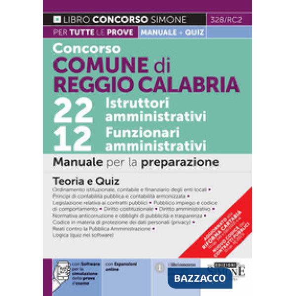 Concorso Comune di Reggio Calabria 22 istruttori amministrativi e 12 funzionari amministrativi. Manuale per la preparazione. Teo