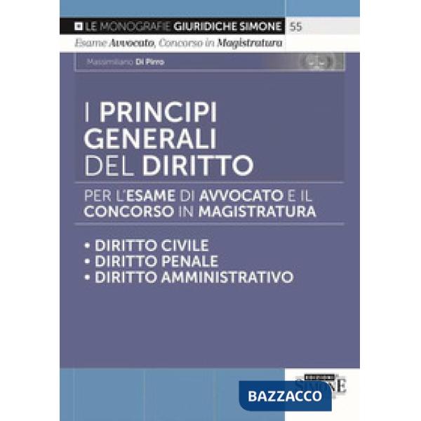I principi generali del diritto per l'esame di avvocato e il concorso in magistratura. Diritto civile. Diritto penale. Diritto a