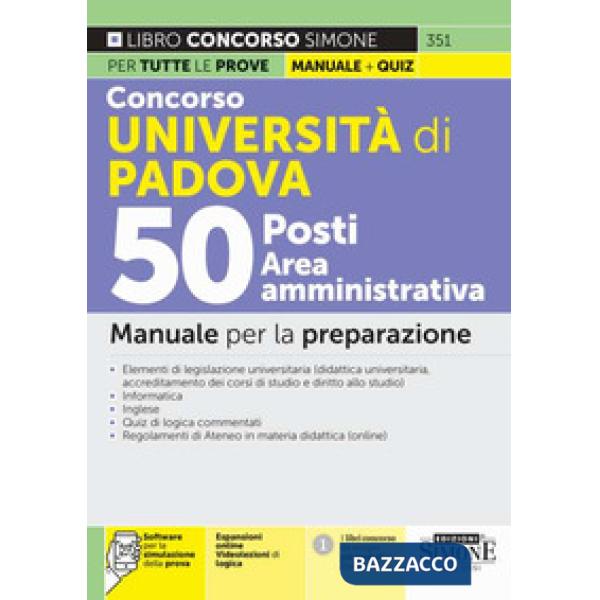 Concorso Università di Padova 50 posti area amministrativa