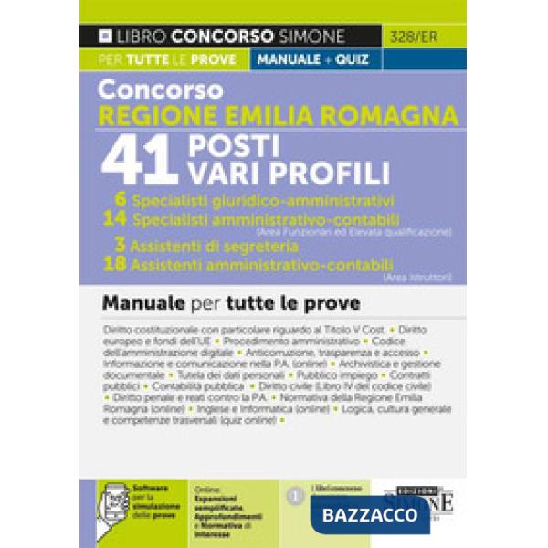 Concorso Regione Emilia Romagna. 41 posti vari profili. 14 specialisti amministrativo-contabile (Area funzionari ed elevata qual