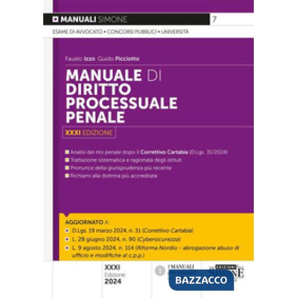 Manuale di diritto processuale penale