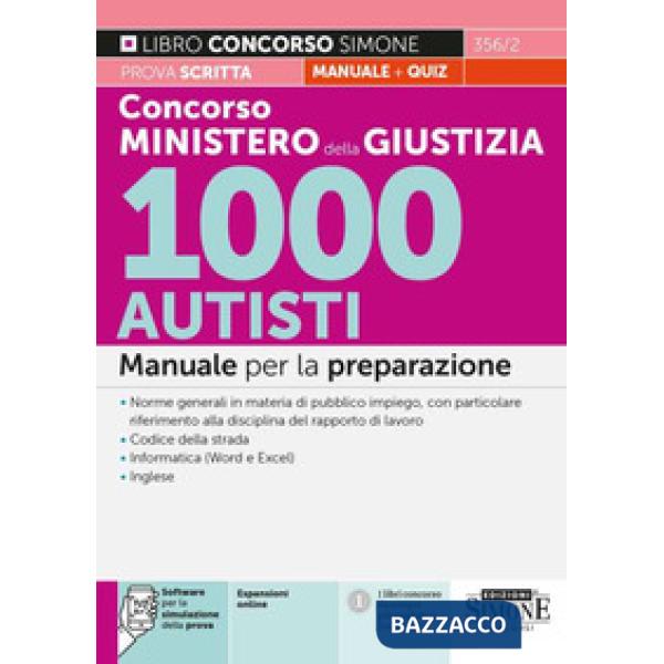 Concorso Ministero della Giustizia 1000 Autisti. Manuale per la preparazione