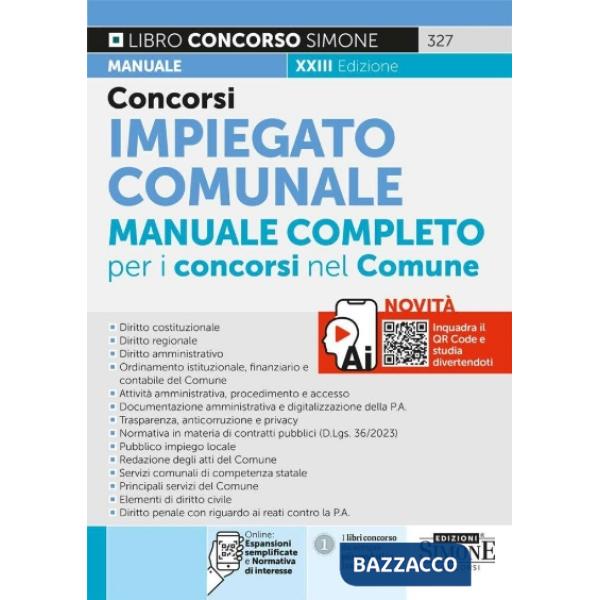 327 CONCORSI IMPIEGATO COMUNALE MANUALE
