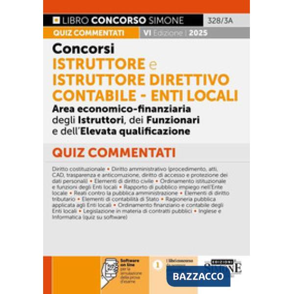 Concorsi istruttore e istruttore direttivo contabile. Enti locali. Area economico-finanziaria degli istruttori, dei funzionari e