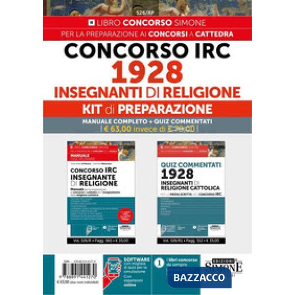 Concorso IRC 1928 Insegnanti di Religione. Kit di preparazione: Manuale completo + Quiz commentati