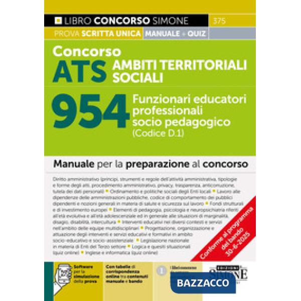 Concorso ATS Ambiti Territoriali Sociali 954 Funzionari educatori professionali socio pedagogici (Codice D.1)