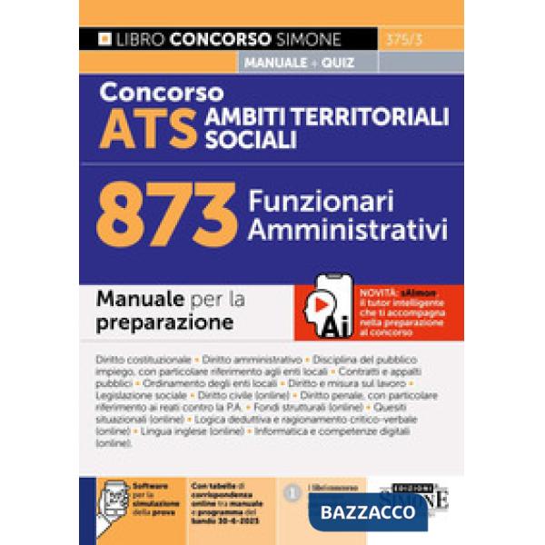 Concorso ATS Ambiti Territoriali Sociali 873 funzionari amministrativi. Manuale