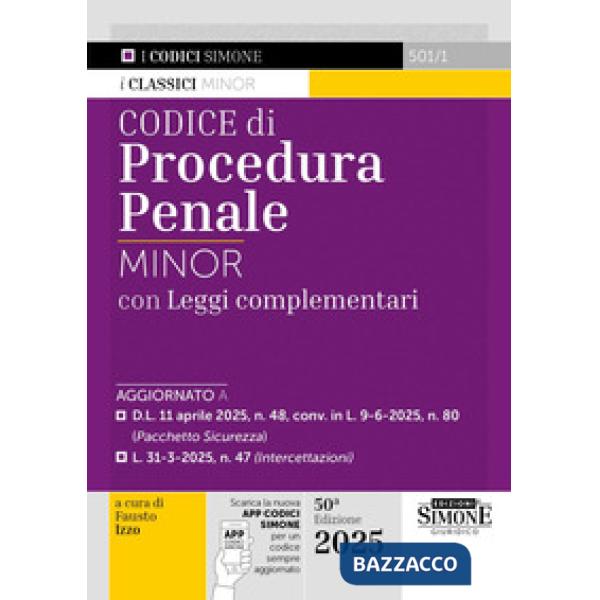 Codice di procedura penale. Leggi complementari. Ediz. minor
