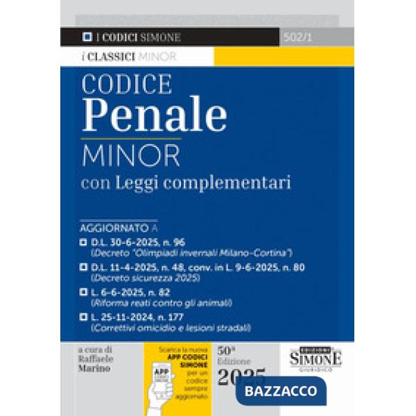 Codice penale minor. Con leggi complementari