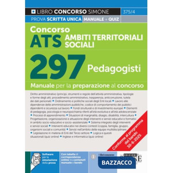 Concorso ATS. Ambiti territoriali sociali. 297 pedagogisti