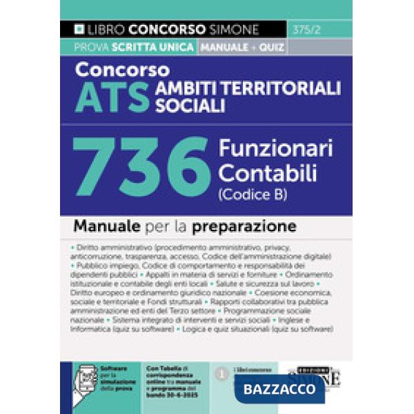Concorso ATS Ambiti Territoriali Sociali 736 Funzionari Contabili (Codice B). Manuale per la preparazione