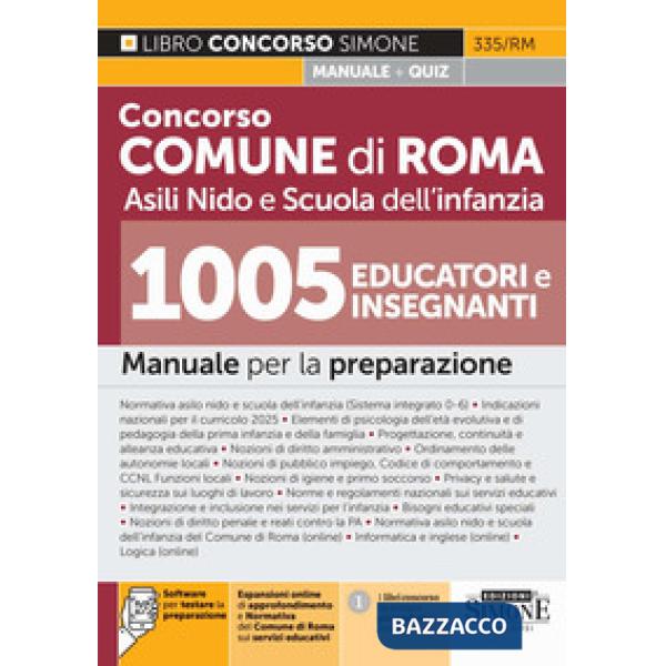 Concorso Comune di Roma Nidi e scuola dell'infanzia. 1005 educatori e insegnanti. Manuale per la preparazione